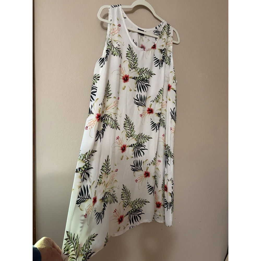 Anny Fashion Hawaii 100% Rayon Tropical Floral Shift Dress One‎ Size